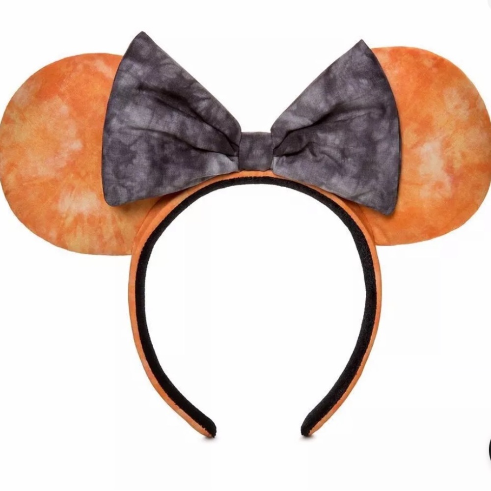 Disney Minnie Mouse Orange Ears with Gray Bow